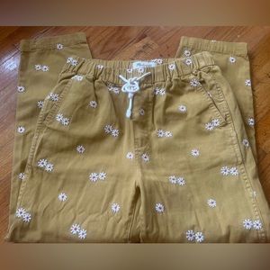 Madewell Size XXS Classic Straight Drawstring Daisy Floral Embroidery Pants